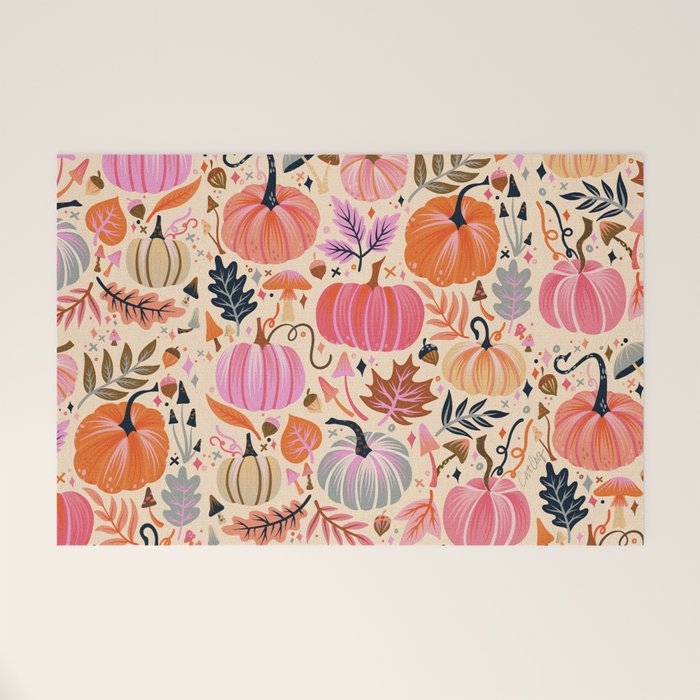 Pumpkin Confetti - Rainbow on Cream Welcome Mat Gallery Image 1