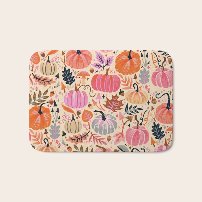Pumpkin Confetti - Rainbow on Cream Bath Mat Gallery Image 1