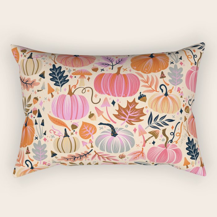 Pumpkin Confetti - Rainbow on Cream Rectangular Pillow Gallery Image 1
