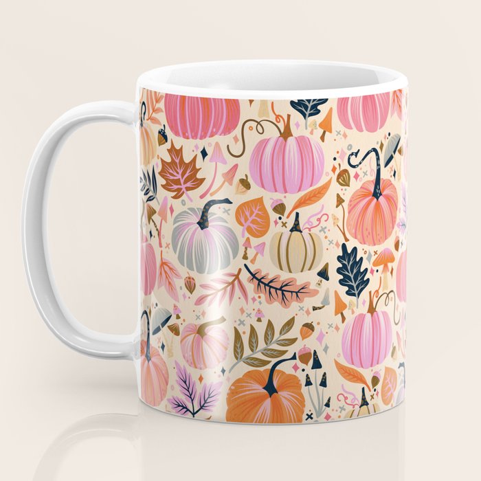 Pumpkin Confetti - Rainbow on Cream Coffee Mug Gallery Image 3