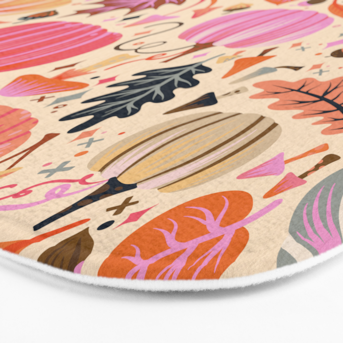 Pumpkin Confetti - Rainbow on Cream Bath Mat Gallery Image 3