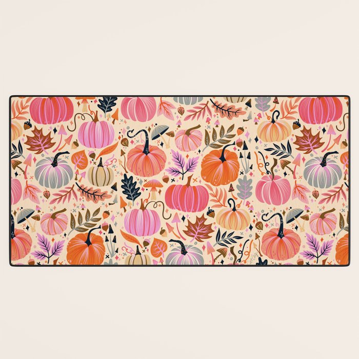 Pumpkin Confetti - Rainbow on Cream Desk Mat Gallery Image 3