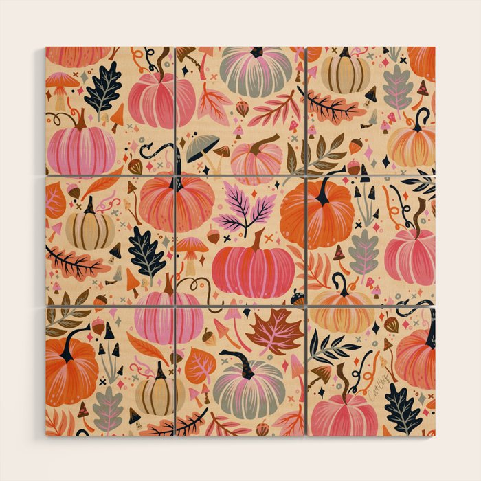 Pumpkin Confetti - Rainbow on Cream Wood Wall Art Gallery Image 1