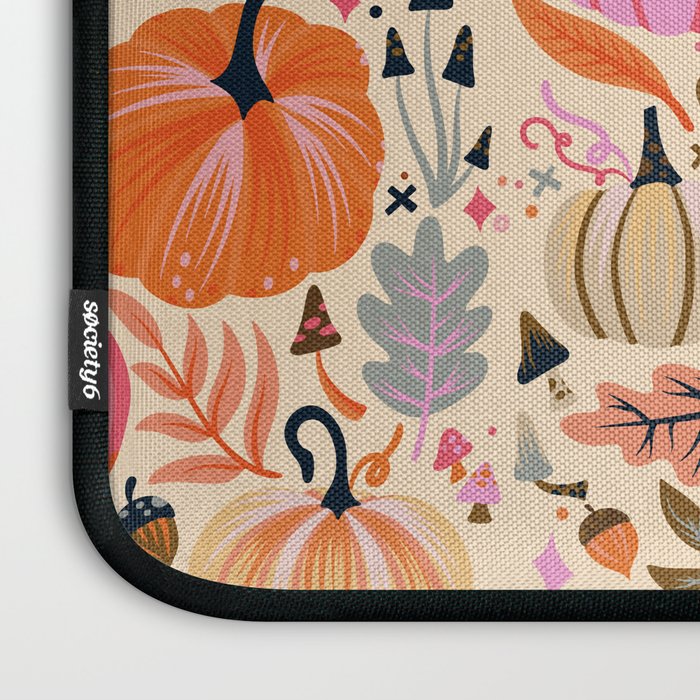 Pumpkin Confetti - Rainbow on Cream Laptop Sleeve Gallery Image 3