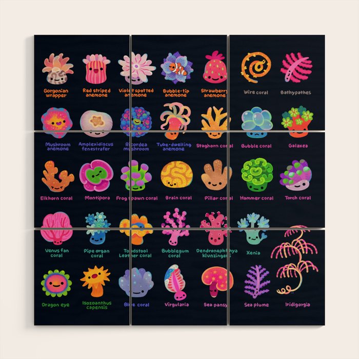 Coral (Anthozoa) Wood Wall Art Gallery Image 1