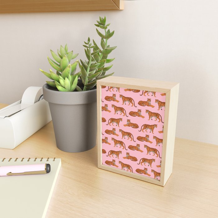 Tigers - Pink Mini Art Print Gallery Image 2