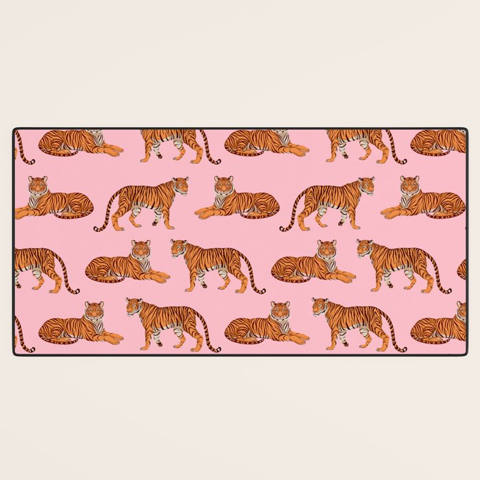 Tigers - Pink Desk Mat Gallery Image 3