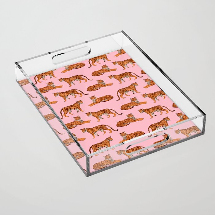 Tigers - Pink Acrylic Tray Gallery Image 1