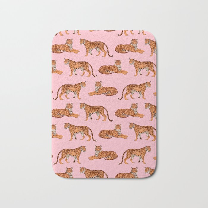 Tigers - Pink Bath Mat Gallery Image 1