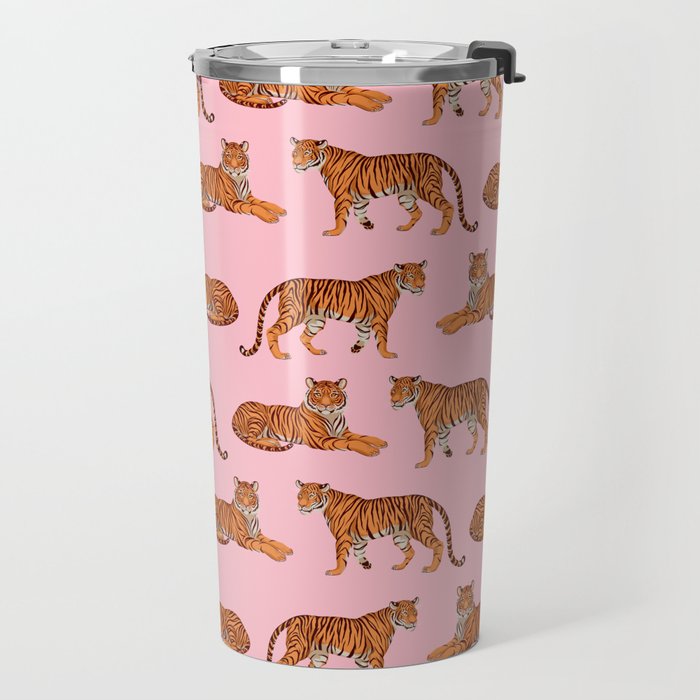 Tigers - Pink Travel Mug Gallery Image 2