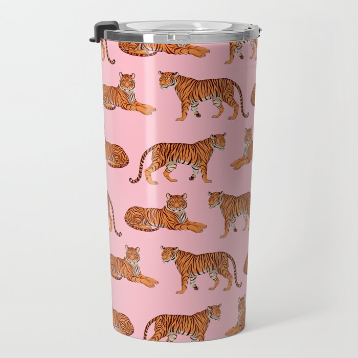 Tigers - Pink Travel Mug Gallery Image 3