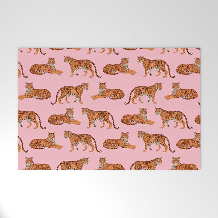 Tigers - Pink Welcome Mat Gallery Image 1