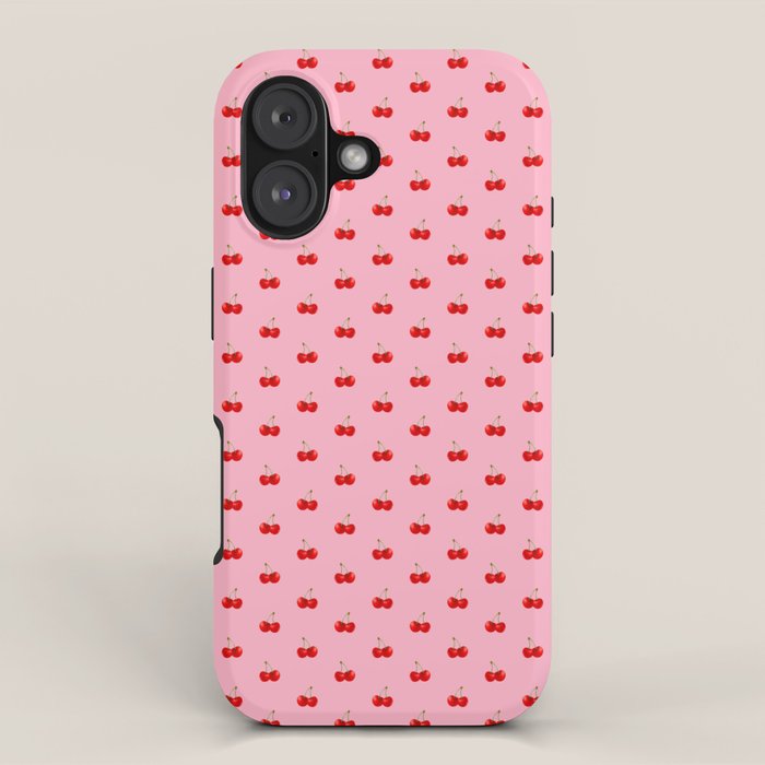 Y2K Cherries - Pink Pattern Miniature iPhone Case Gallery Image 1