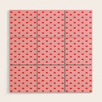 Y2K Cherries - Pink Pattern Miniature Wood Wall Art Gallery Image 1