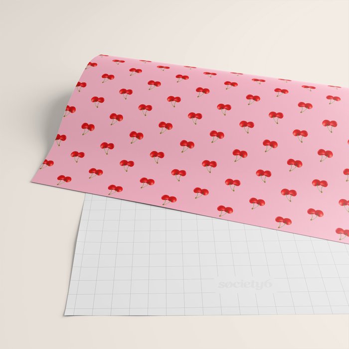 Y2K Cherries - Pink Pattern Miniature Wrapping Paper Gallery Image 2