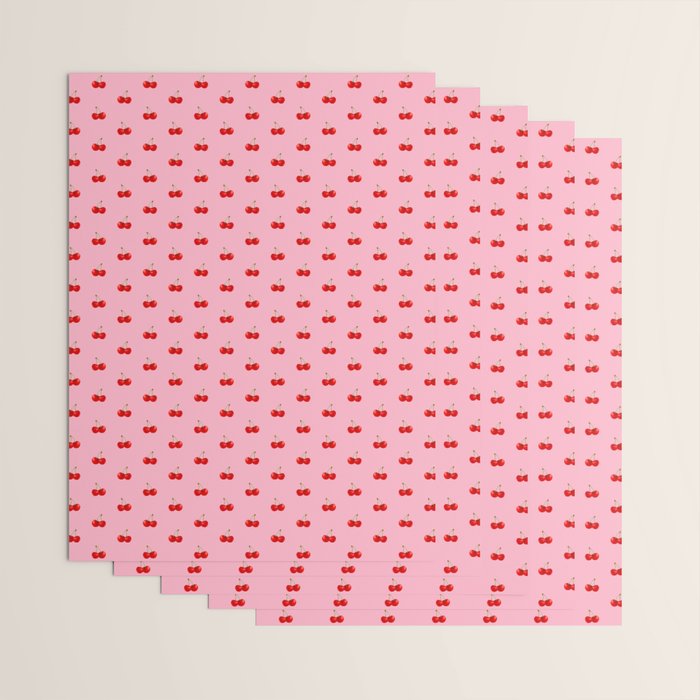 Y2K Cherries - Pink Pattern Miniature Wrapping Paper Gallery Image 3