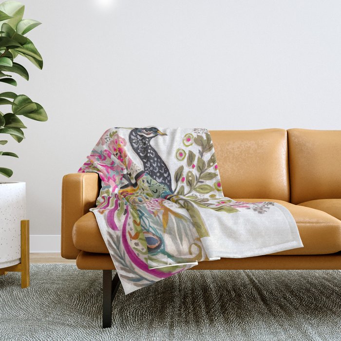 PEACOCK Throw Blanket Gallery Image 1