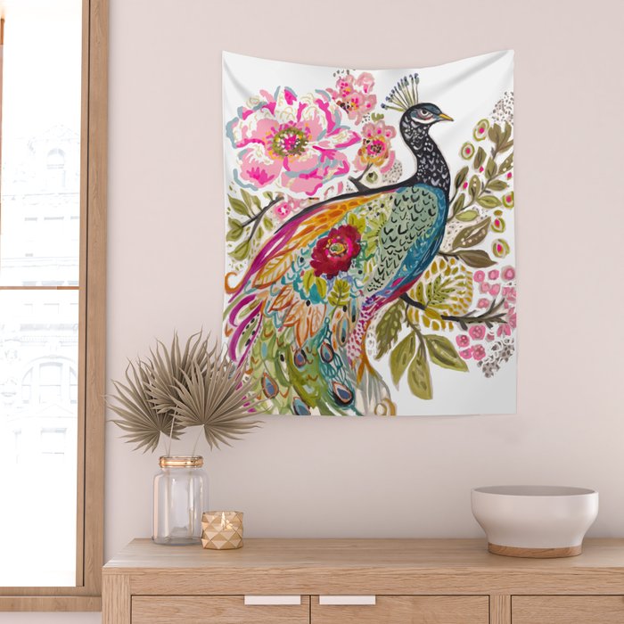 PEACOCK Wall Tapestry Gallery Image 2