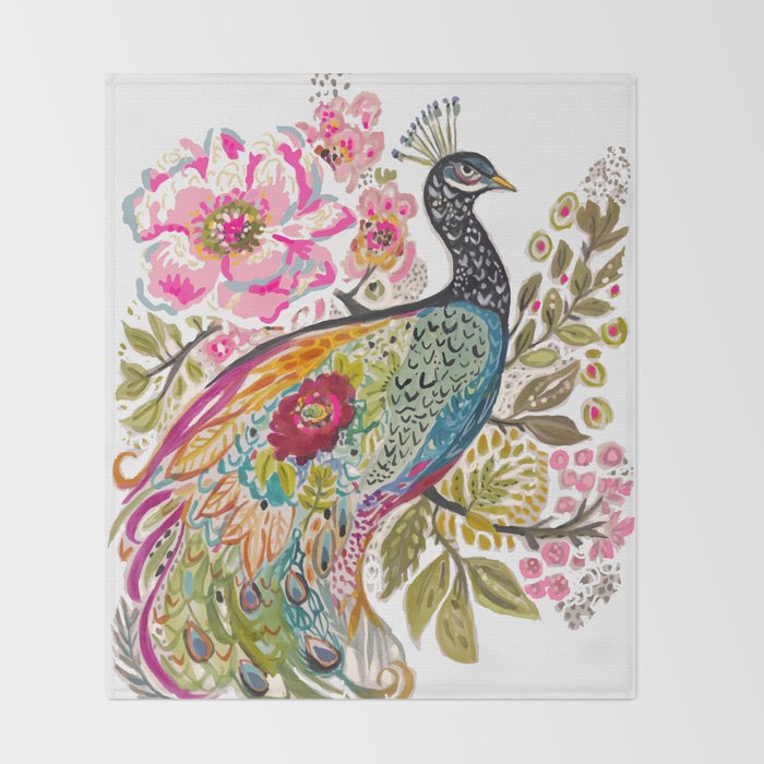 PEACOCK Throw Blanket Gallery Image 2