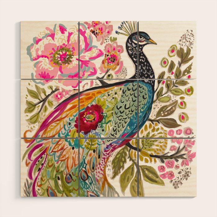 PEACOCK Wood Wall Art Gallery Image 1
