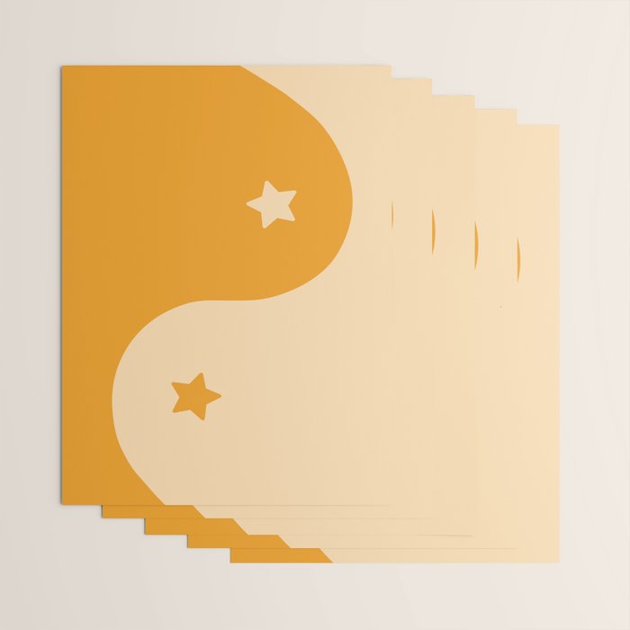 Honey Yin Yang Stars Wrapping Paper Gallery Image 3