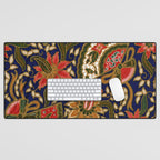 Indonesian Batik Floral Pattern With Fans Desk Mat Gallery Image 1