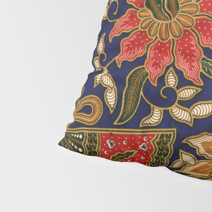 Indonesian Batik Floral Pattern With Fans Pillow Sham Gallery Image 4