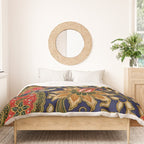 Indonesian Batik Floral Pattern With Fans Duvet Cover Gallery Image 3