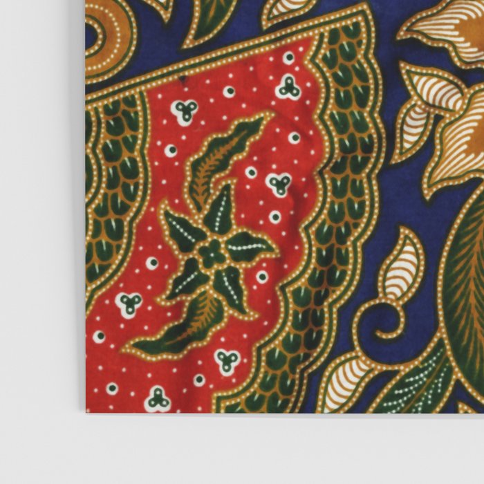Indonesian Batik Floral Pattern With Fans Poster Gallery Image 3