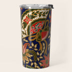 Indonesian Batik Floral Pattern With Fans Travel Mug Gallery Image 2