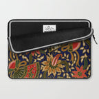 Indonesian Batik Floral Pattern With Fans Laptop Sleeve Gallery Image 2