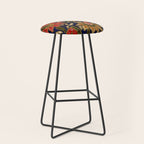 Indonesian Batik Floral Pattern With Fans Stool Gallery Image 1