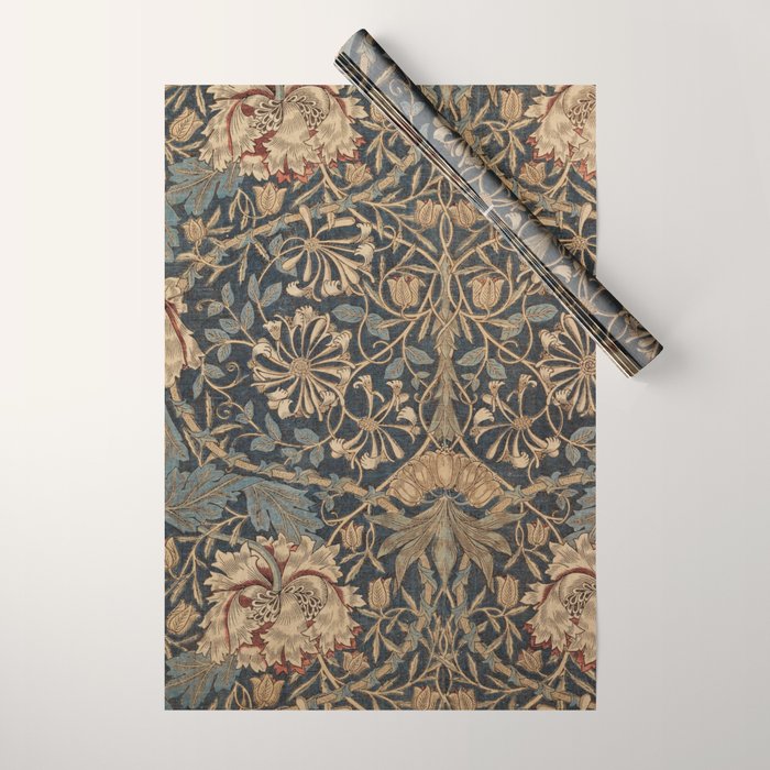 William Morris Honeysuckle Floral Wrapping Paper Gallery Image 1