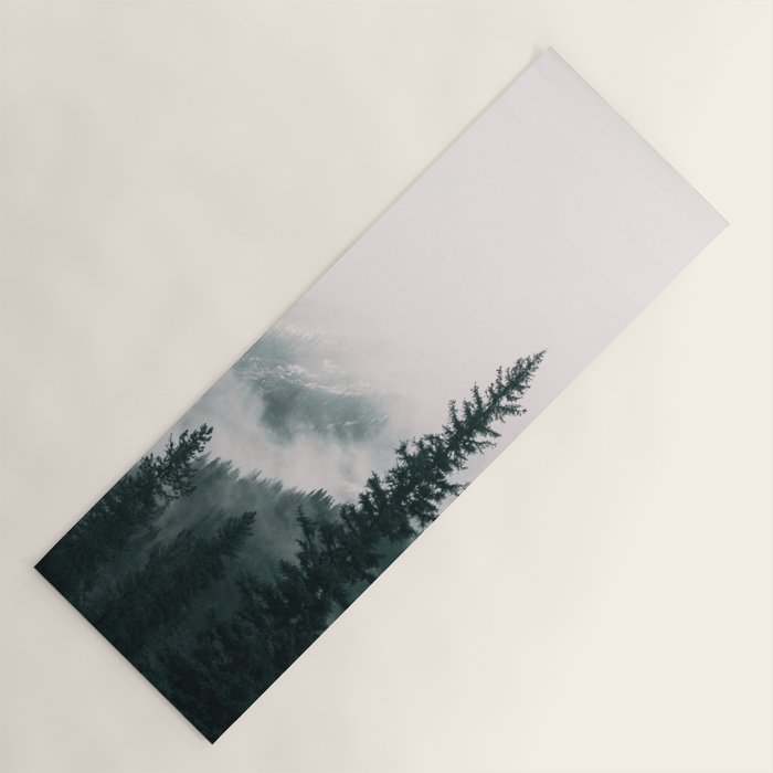 Forest mist beneath the mountain peaks Yoga Mat Gallery Image 1