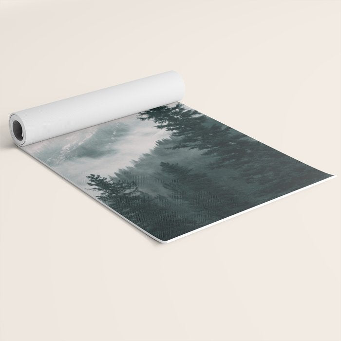 Forest mist beneath the mountain peaks Yoga Mat Gallery Image 2
