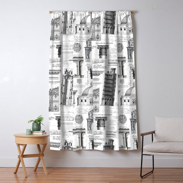 Architectural Memory Old World Charm Architecture Heritage Black And White Window Curtain Gallery Image 1