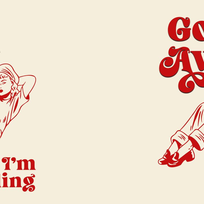 Go Away I'm Reading - Funny Quote, Retro Typography Coffee Mug Gallery Image 2