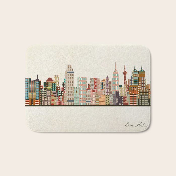 san antonio skyline Bath Mat Gallery Image 1