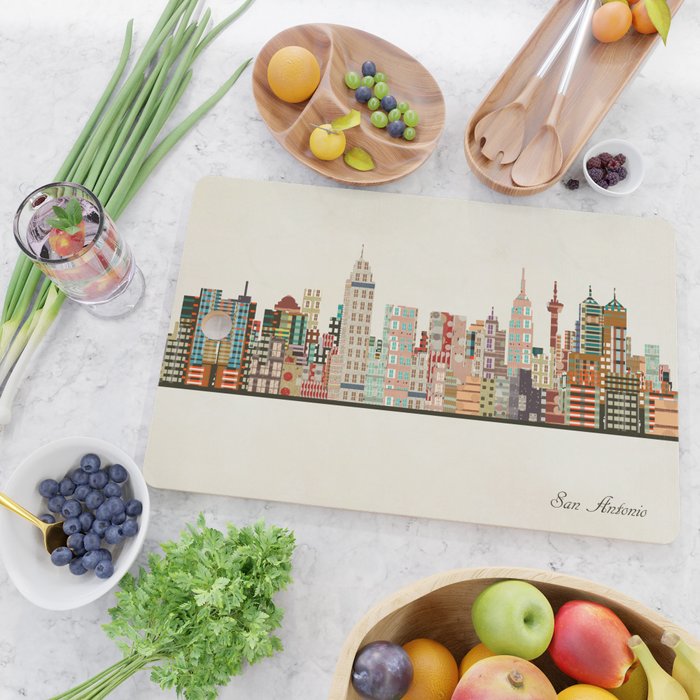 san antonio skyline Cutting Board Gallery Image 2