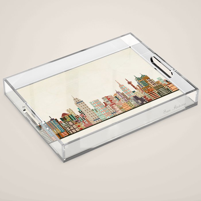 san antonio skyline Acrylic Tray Gallery Image 1