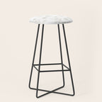 White on White Floral Botanical Wild Daisies Cottage Pattern Stool Gallery Image 1