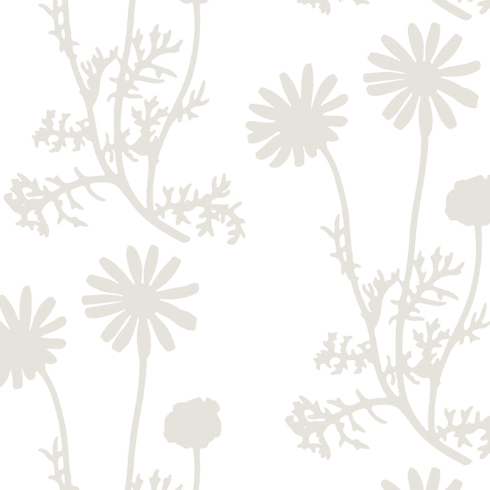 White on White Floral Botanical Wild Daisies Cottage Pattern Coffee Mug Gallery Image 2