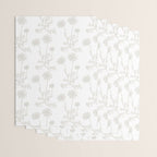 White on White Floral Botanical Wild Daisies Cottage Pattern Wrapping Paper Gallery Image 3
