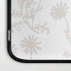 White on White Floral Botanical Wild Daisies Cottage Pattern Laptop Sleeve Gallery Image 3