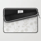 White on White Floral Botanical Wild Daisies Cottage Pattern Laptop Sleeve Gallery Image 2