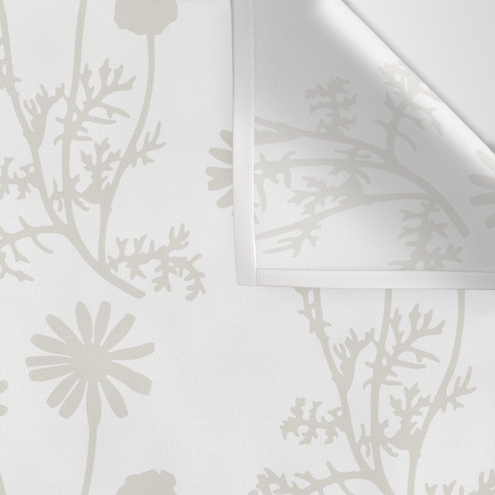 White on White Floral Botanical Wild Daisies Cottage Pattern Wall Tapestry Gallery Image 3