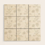 White on White Floral Botanical Wild Daisies Cottage Pattern Wood Wall Art Gallery Image 1