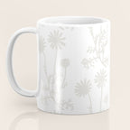 White on White Floral Botanical Wild Daisies Cottage Pattern Coffee Mug Gallery Image 3