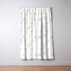 White on White Floral Botanical Wild Daisies Cottage Pattern Window Curtain Gallery Image 3