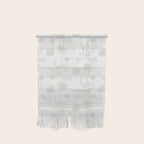 White on White Floral Botanical Wild Daisies Cottage Pattern Wall Hanging Gallery Image 1